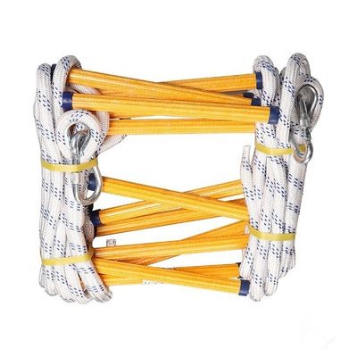 6m ถึง 100m Fire Rescue Anti-Slip Ladder นุ่มที่มีขั้นตอนเรซิน